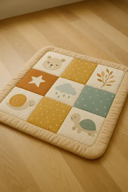 Baby playing on a floor mat