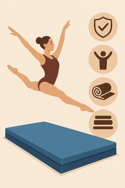 Artistic gymnastics mat in training