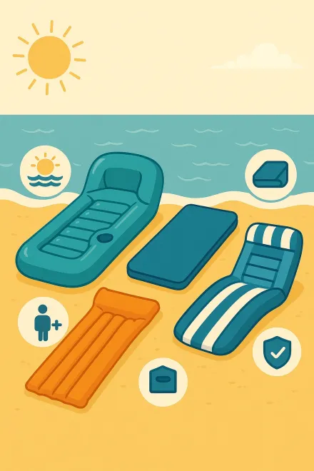 Colchoneta inflable en el mar