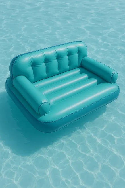 Inflatable chair float with ergonomic backrest