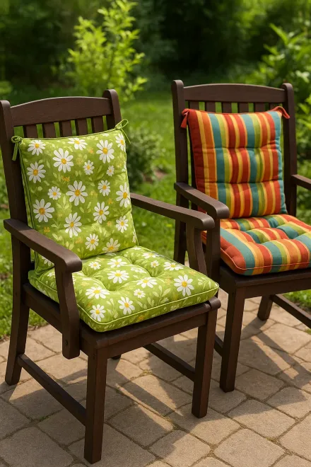 Silla de jardín con colchoneta acolchada
