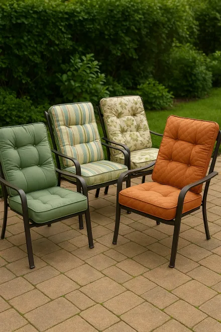 Medición de silla de jardín para colchoneta