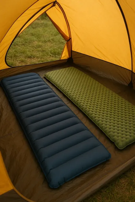 Diferentes tipos de colchonetas para acampada