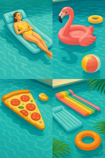 Person relaxing on a pool float