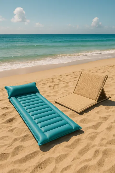 Persona descansando en colchoneta de playa