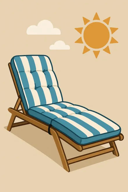 Person relaxing on a sun lounger with a cushion