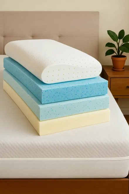 Roll-up topper ready to place on the bed