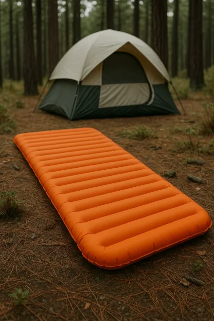 Persona descansando en colchoneta de camping