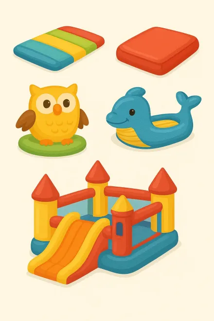 Tipos de colchonetas hinchables infantiles