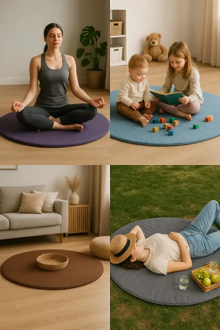 Uses of a round mat at home